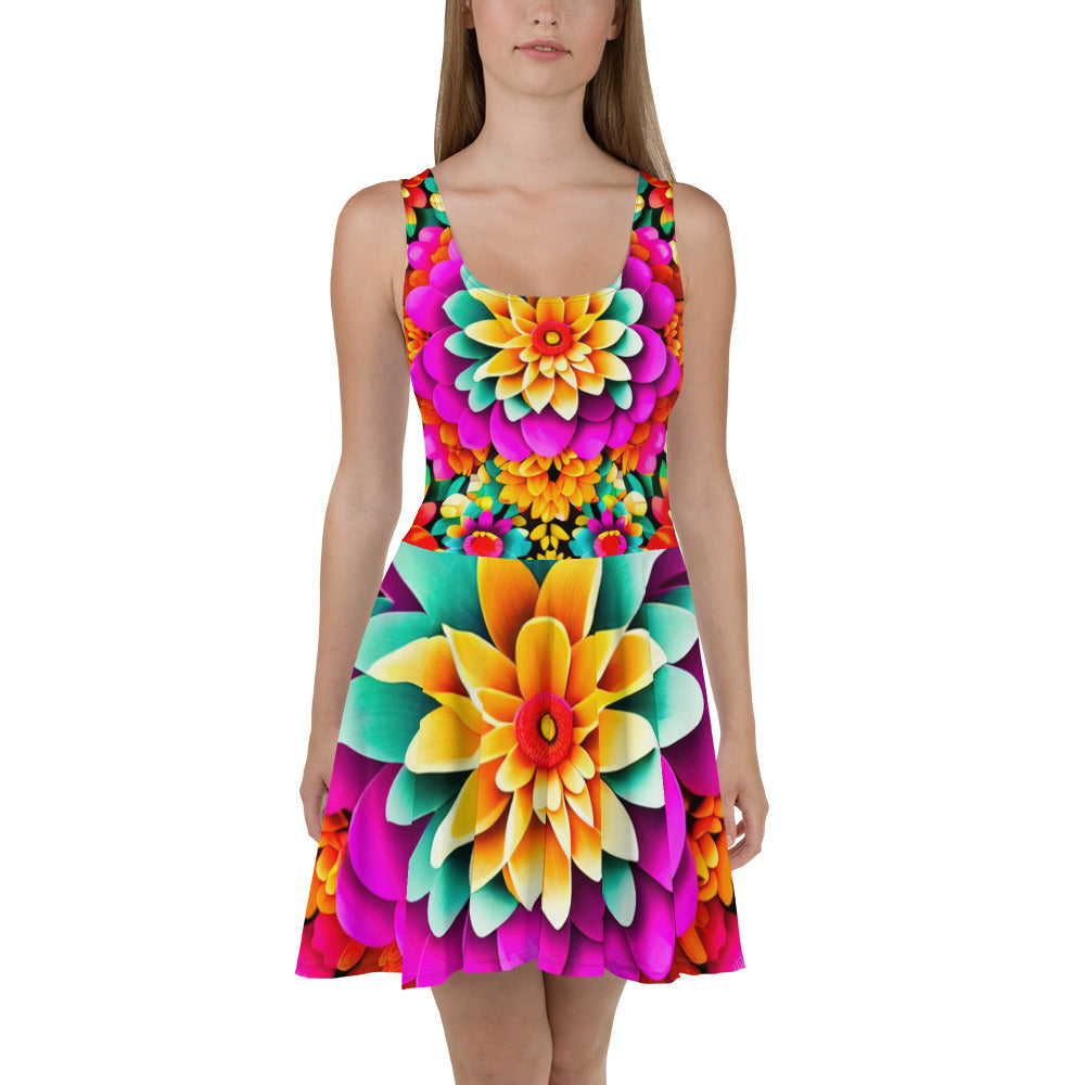 DMV 0250 Floral Skater Dress