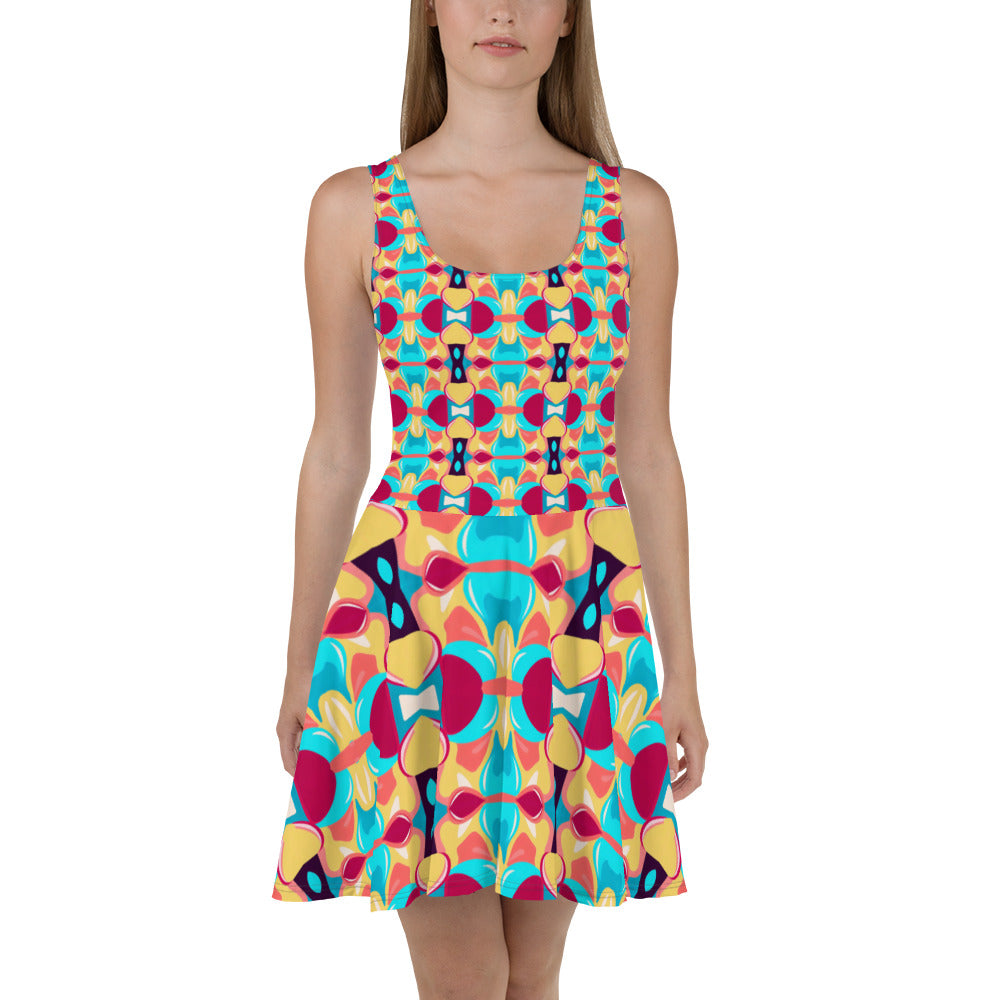 DMV 0134 Vintage Artsy Skater Dress