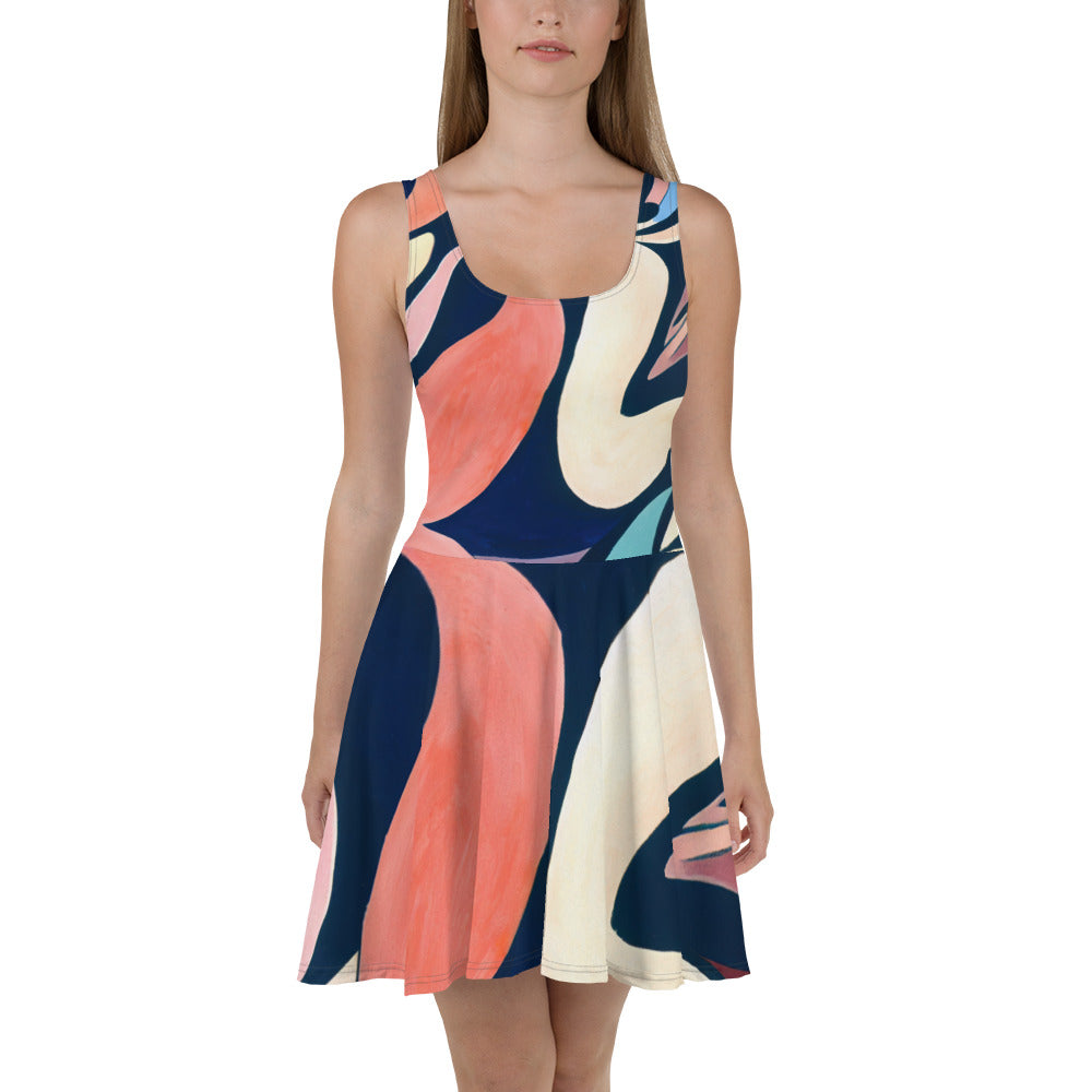 DMV 0175 Abstract Art Skater Dress