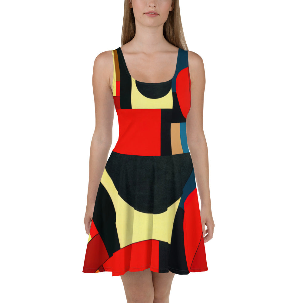 DMV 1351 Abstract Art Skater Dress