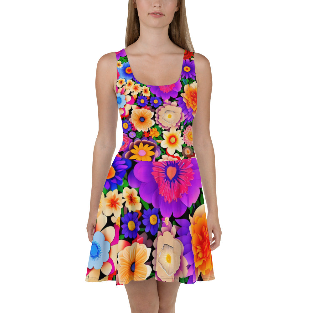 DMV 0309 Floral Skater Dress