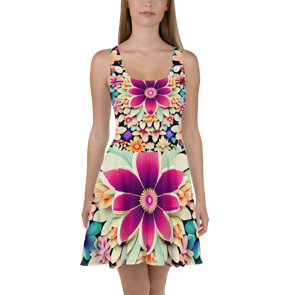 DMV 0307 Floral Skater Dress