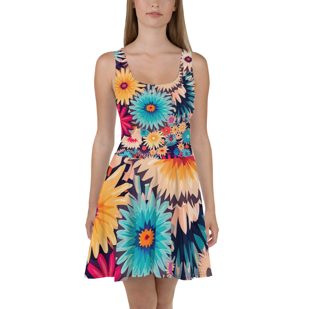 DMV 0404 Floral Skater Dress