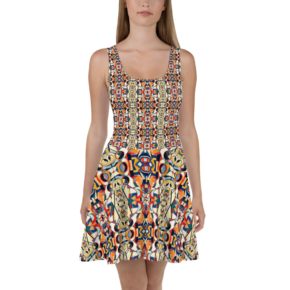 DMV 0157 Geo Boho Skater Dress