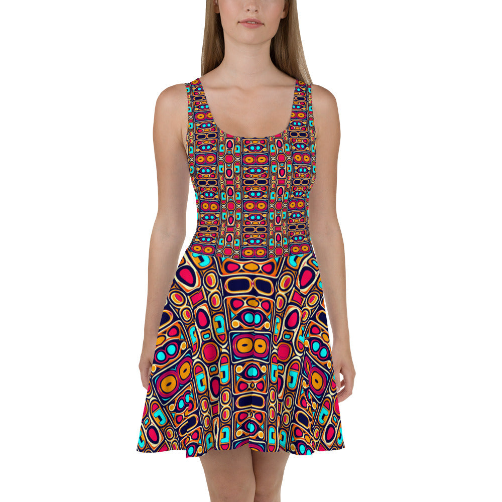 DMV 0185 Vintage Artsy Skater Dress