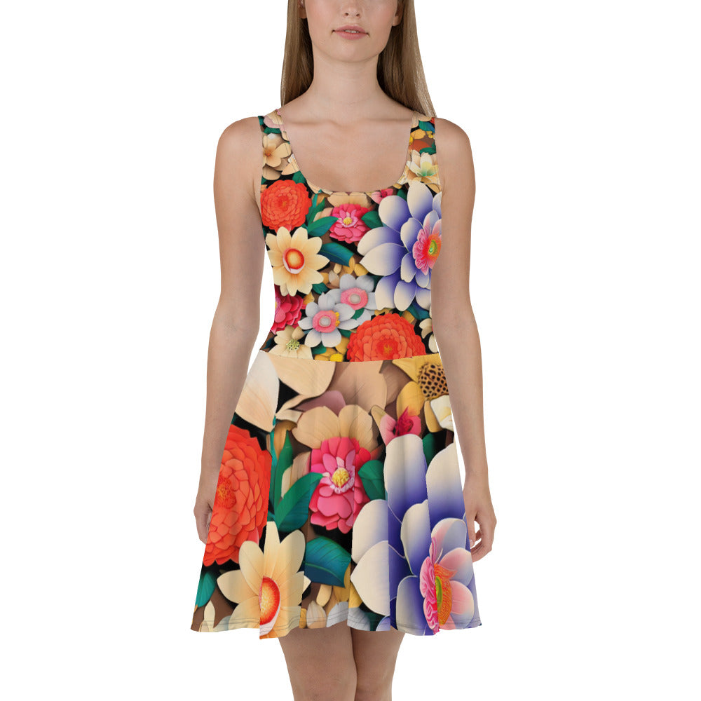 DMV 1154 Floral Skater Dress