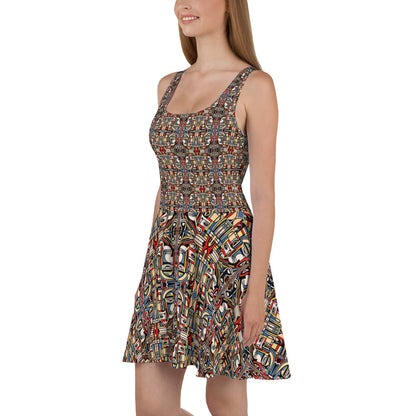 DMV 0283 Chic Boho Skater Dress