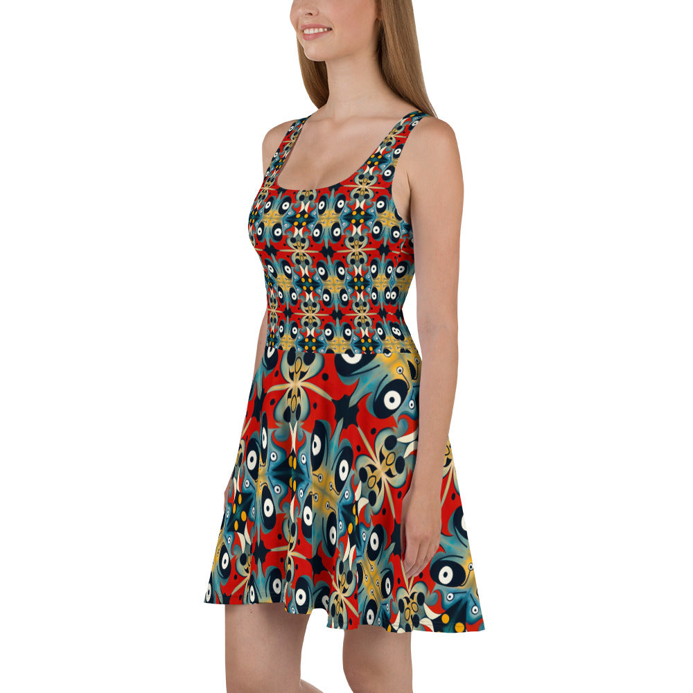 DMV 0269 Vintage Artsy Skater Dress