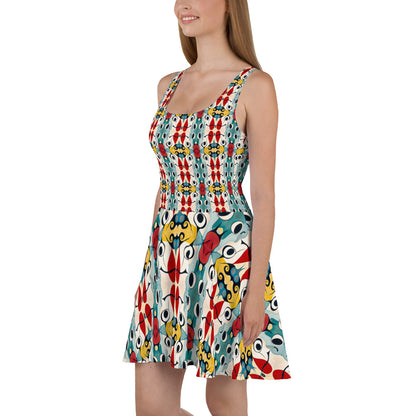 DMV 0230 Vintage Artsy Skater Dress