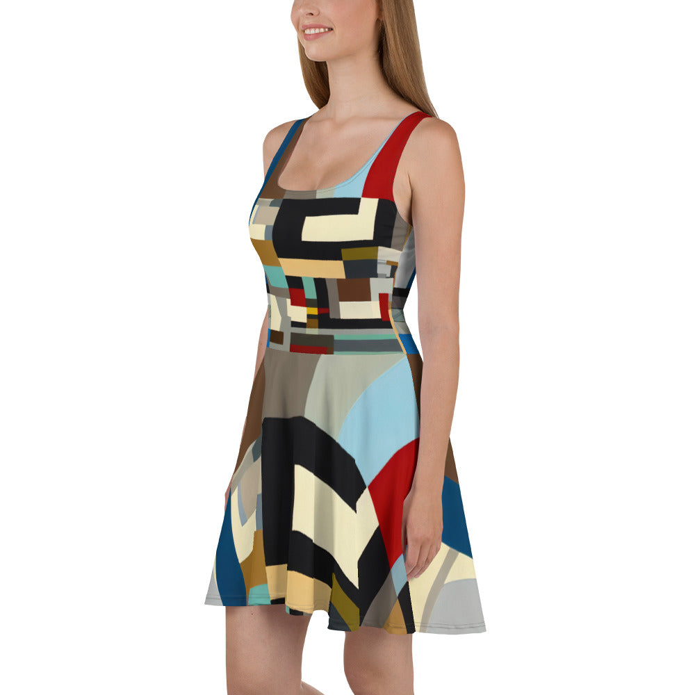 DMV 0008 Abstract Art Skater Dress