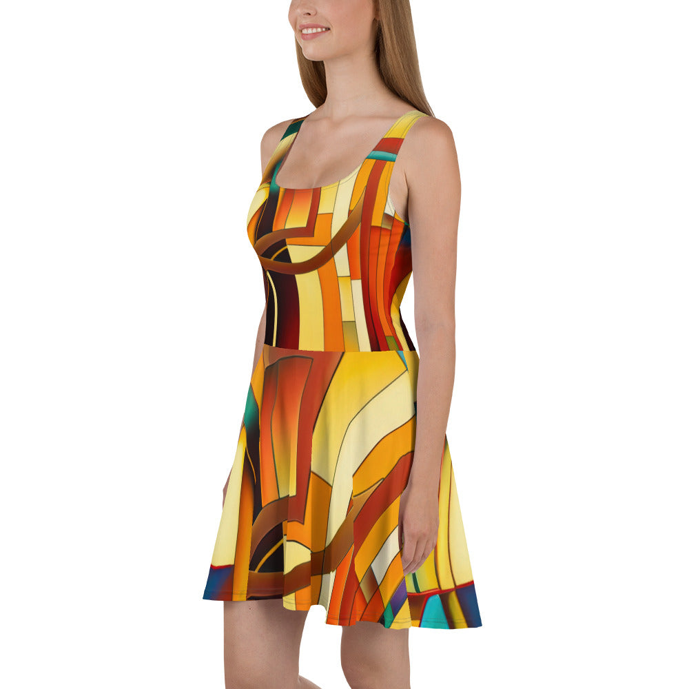 DMV 0048 Retro Art Skater Dress