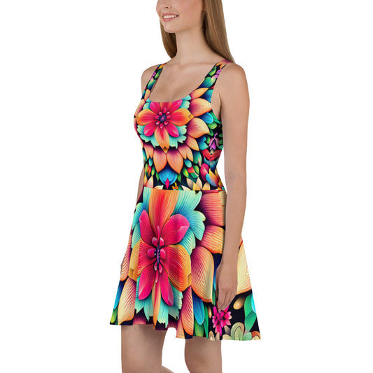 DMV 0020 Floral Skater Dress