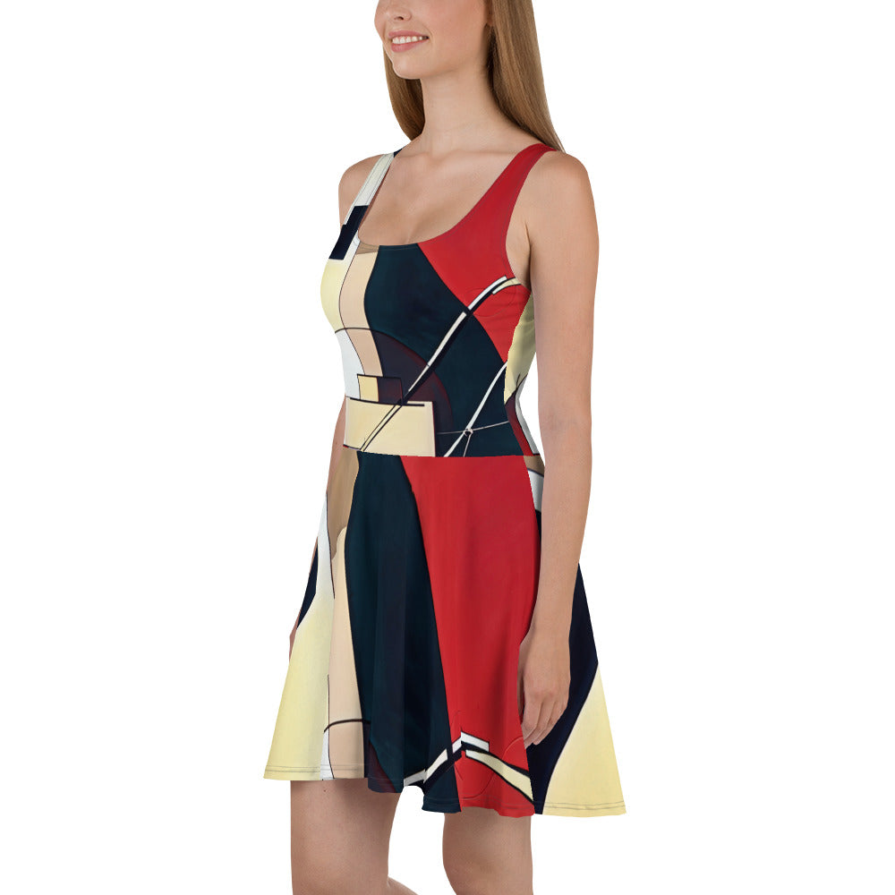 DMV 0061 Abstract Art Skater Dress