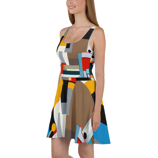 DMV 0016 Abstract Art Skater Dress