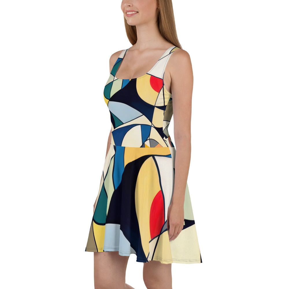 DMV 0227 Abstract Art Skater Dress