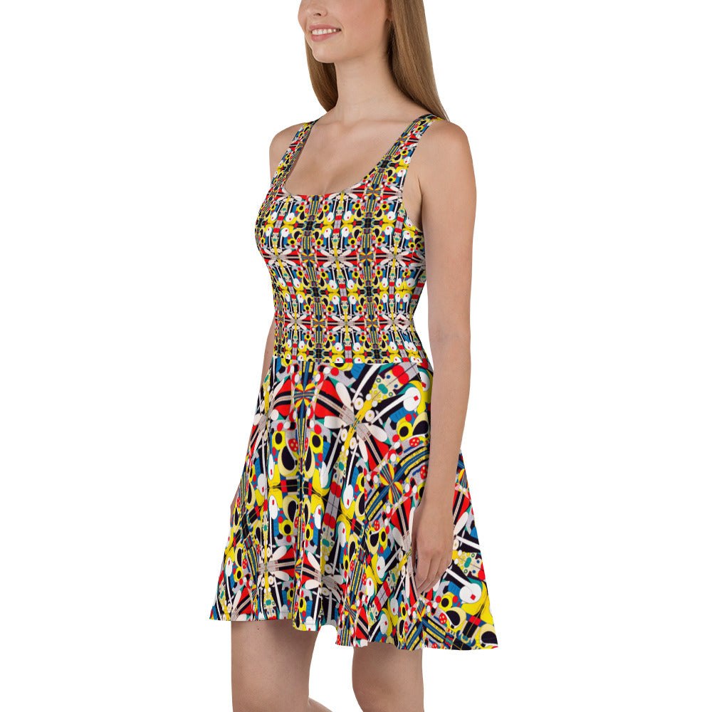 DMV 0246 Chic Boho Skater Dress