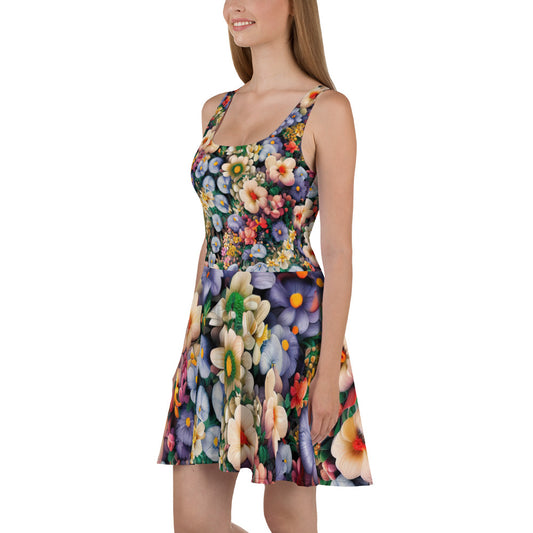 DMV 0114 Floral Skater Dress