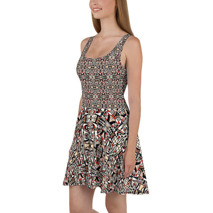 DMV 0131 Chic Boho Skater Dress