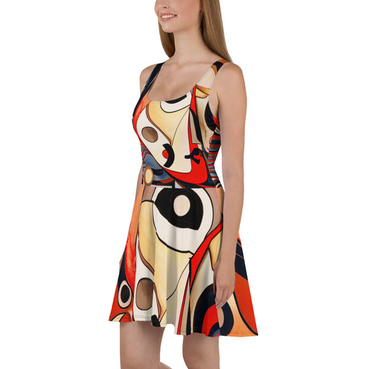 DMV 0214 Retro Art Skater Dress