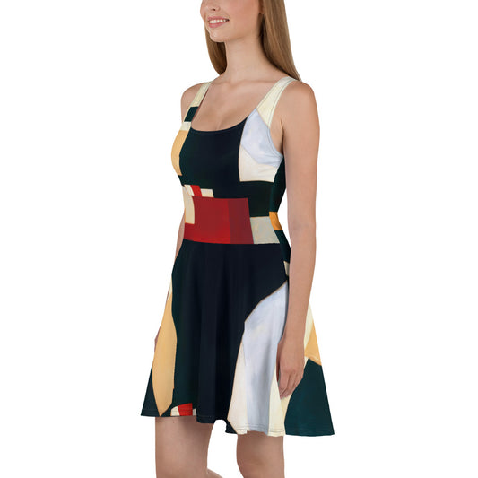 DMV 0223 Abstract Art Skater Dress