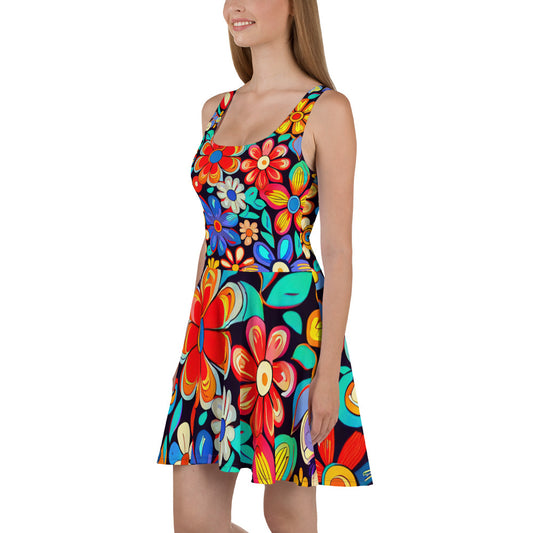 DMV 0257 Floral Skater Dress