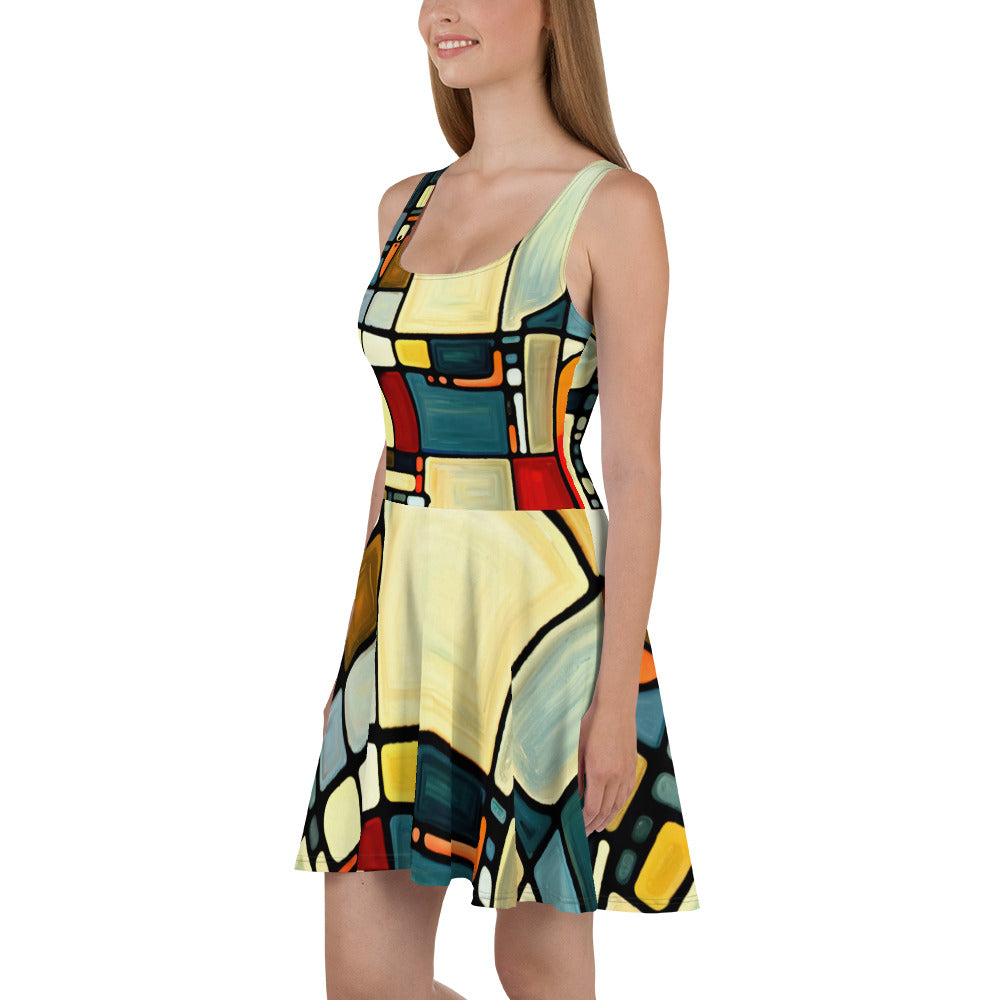 DMV 0117 Abstract Art Skater Dress