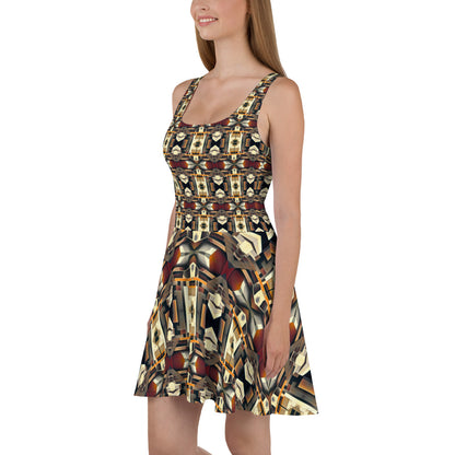 DMV 0247 Geo Boho Skater Dress