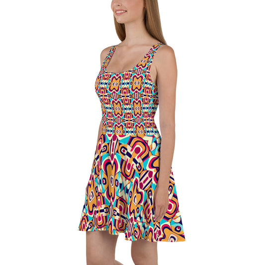 DMV 0160 Vintage Artsy Skater Dress