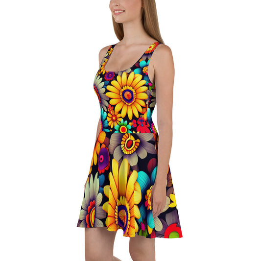 DMV 0158 Floral Skater Dress