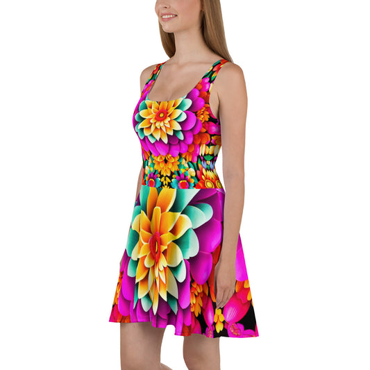 DMV 0250 Floral Skater Dress