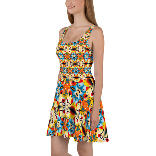 DMV 0103 Vintage Artsy Skater Dress