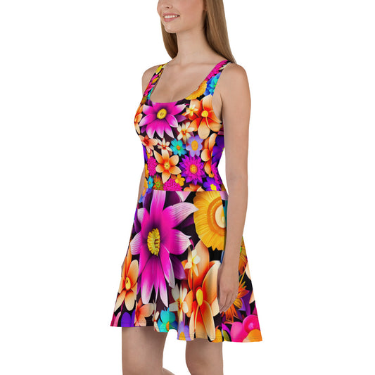 DMV 0136 Floral Skater Dress