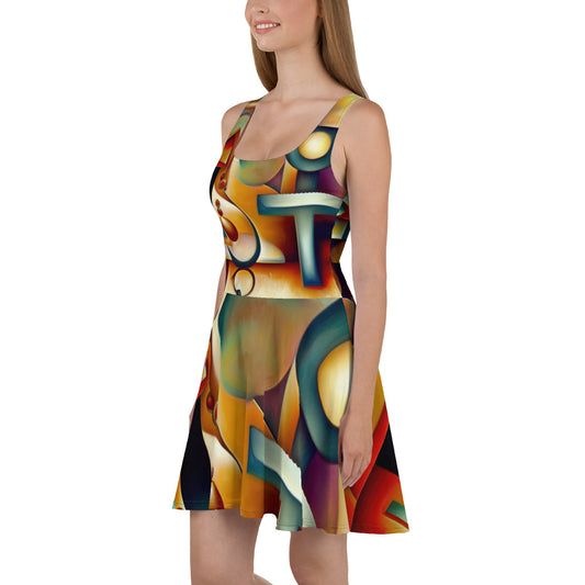 DMV 0143 Retro Art Skater Dress