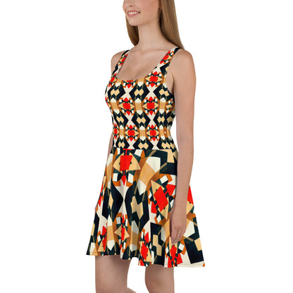 DMV 0138 Geo Boho Skater Dress