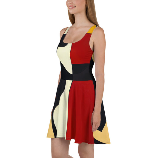 DMV 1354 Abstract Art Skater Dress