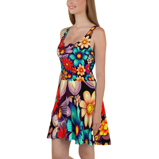 DMV 0197 Floral Skater Dress