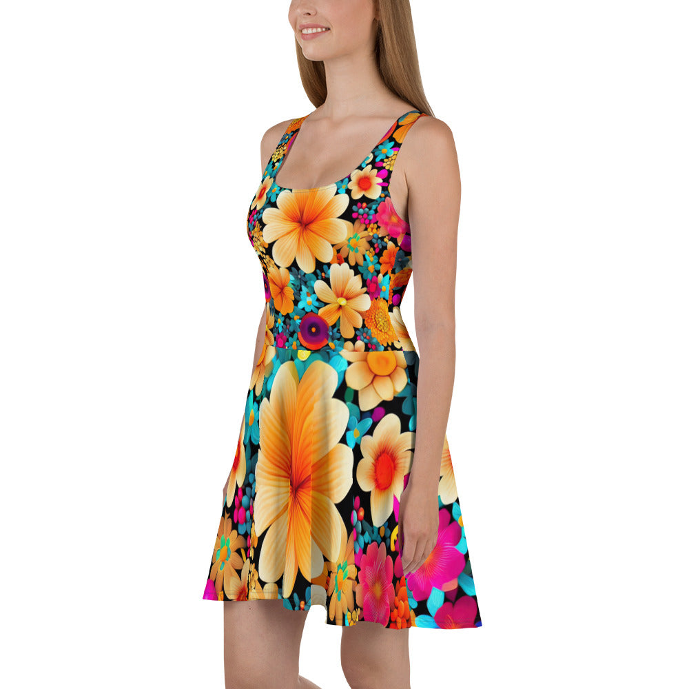 DMV 0259 Floral Skater Dress