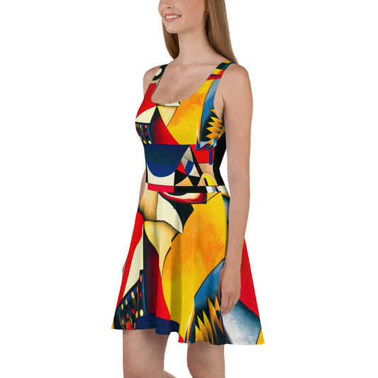 DMV 0187 Retro Art Skater Dress