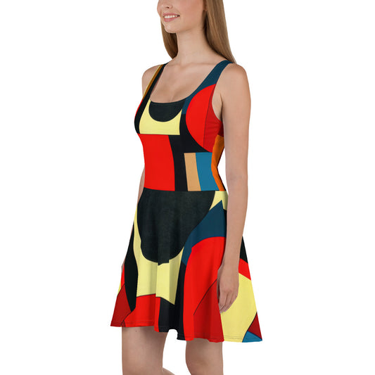 DMV 1351 Abstract Art Skater Dress