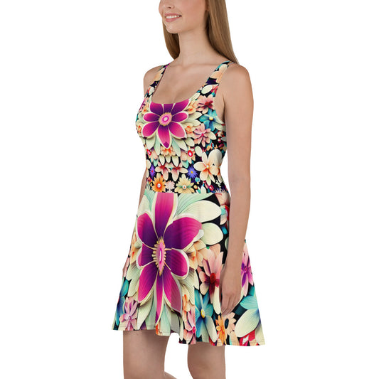 DMV 0307 Floral Skater Dress