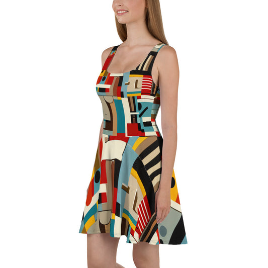 DMV 0413 Abstract Art Skater Dress