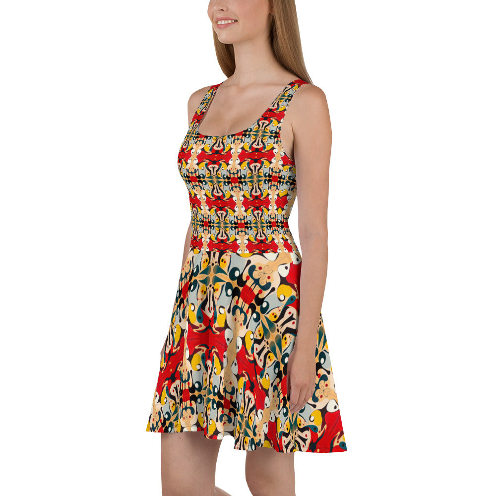 DMV 0203 Vintage Artsy Skater Dress