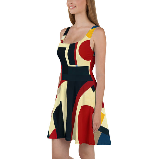 DMV 0205 Abstract Art Skater Dress