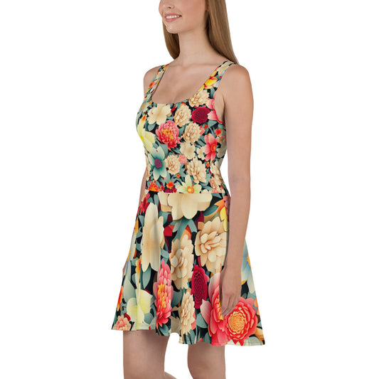 DMV 0260 Floral Skater Dress