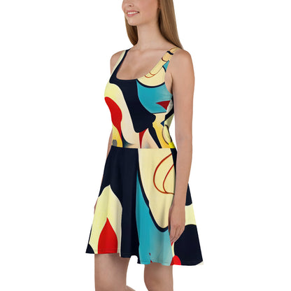 DMV 1356 Retro Art Skater Dress