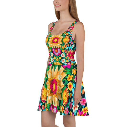 DMV 0193 Floral Skater Dress