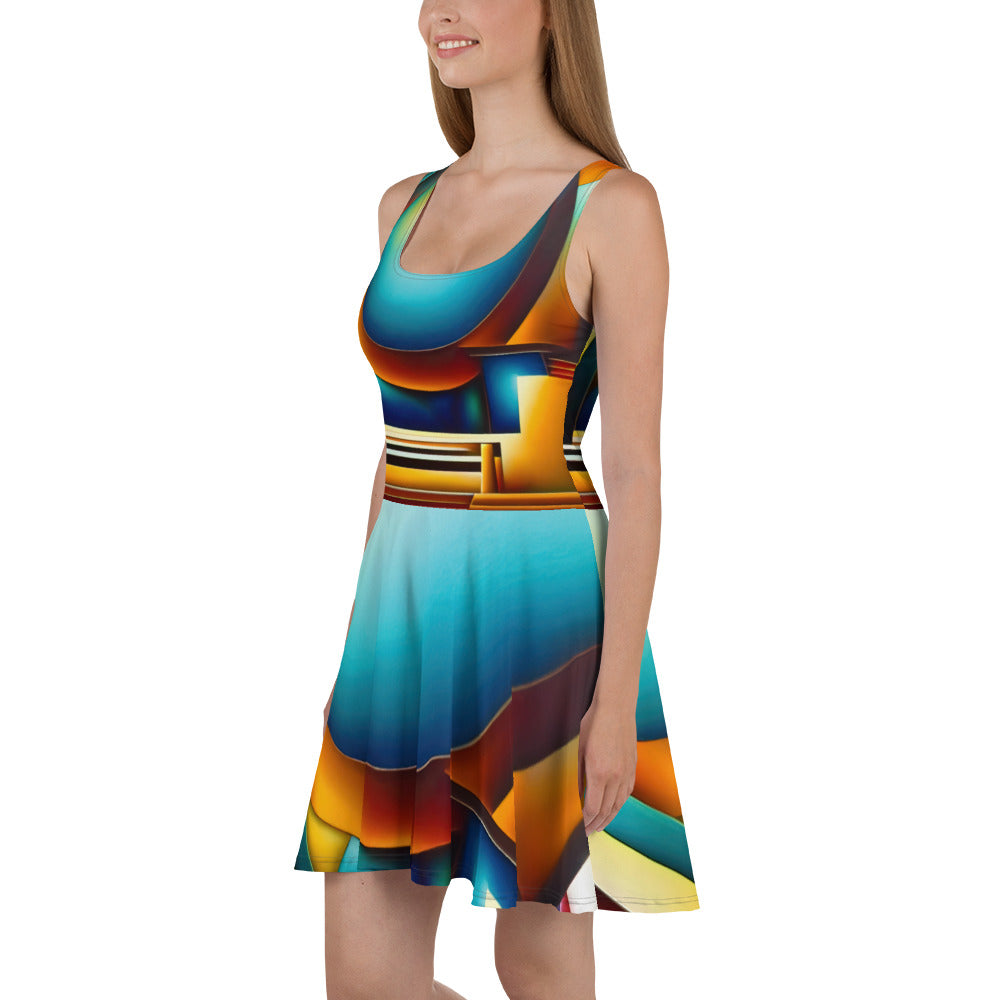 DMV 0151 Retro Art Skater Dress