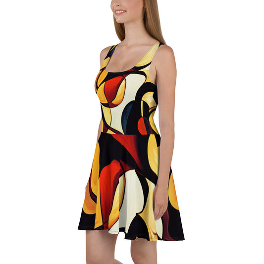 DMV 0195 Retro Art Skater Dress