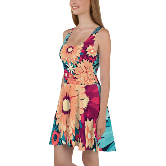 DMV 0293 Floral Skater Dress