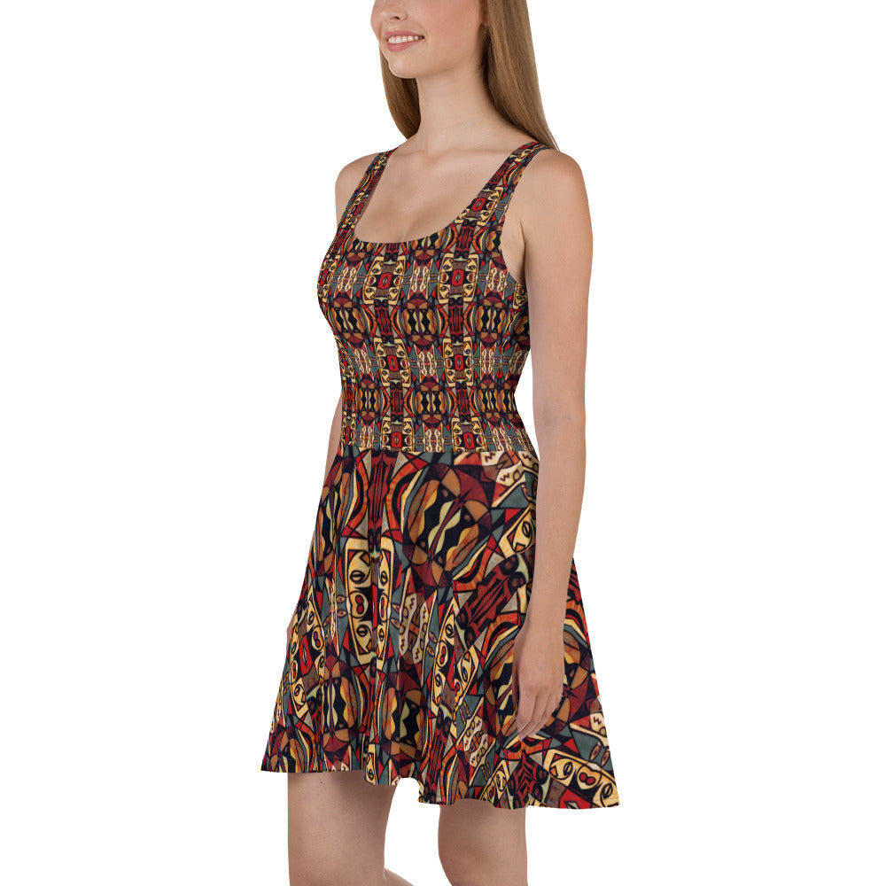 DMV 0174 Classic Boho Skater Dress